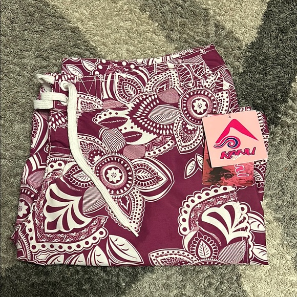 Kanu Women's Swim Shorts - Purple and White - Picture 1 of 7